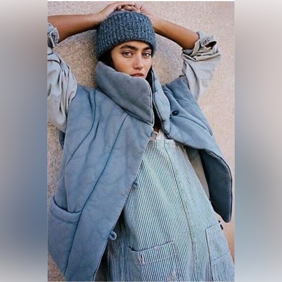 #603 Free People Roll With Us Puffer Vest Large - Picture 4 of 7